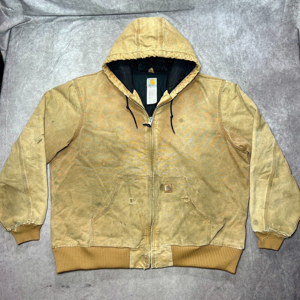 VTG Carhartt J130 BRN Active Jacket Mens 2XL T Brown Duck Canvas Made in Mexico